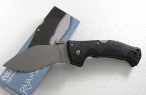 Cold Steel 美国冷钢 62KGMS RAJAH III 喀尔克狗腿银色半齿折刀