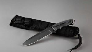 HOGUE美国霍格 EX-F01 7 Fixed Drop Point Blade A-2 Black Kote Black Sheath - G10 大号战术直刀黑色柄刃户外刀具 