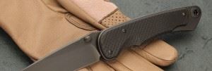 SPARTAN 美国斯巴达 Carbon Fiber Tactical Folding  碳纤维贴片灰色柄折刀