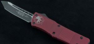 美国微技术 MICROTECH 144-1RD COMBAT TROODON RED T/E红色铝柄黑色TANTO直跳