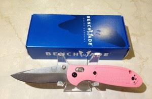 BENCHMADE 美国蝴蝶 556-PNK 全刃粉红色柄折刀