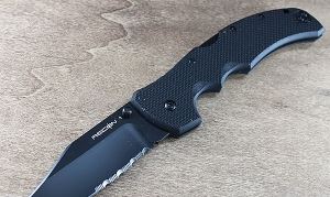 Cold Steel 美国冷钢 27TLCH 新款"Recon 1 侦察兵黑色半齿战术折刀