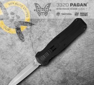 BENCHMADE 美国蝴蝶 PAGAN Model 3320 Front Opening Auto 双刃直跳