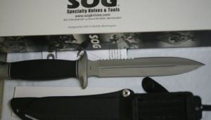 SOG 美国索格 Daggert D25B-K 双刃半齿战术格斗刀