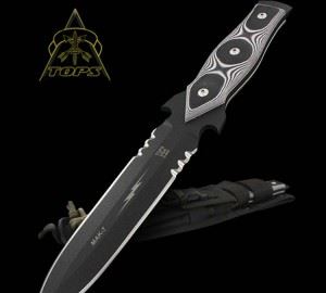 TOPS美国托普斯尖端战术TPMAK-7 Black Linen Micarta黑色亚麻卡塔双刃战术直刀