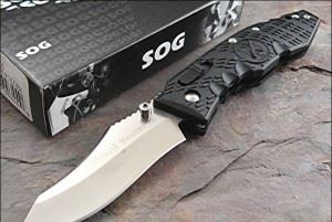 美国哨格SOG  TK-01 TOOTHLOCK FOLDER VG-10三美钢银色全刃折刀