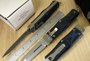 美国微技术MICROTECH  136-7BL OSS 眼镜蛇系列侧跳 黑蓝色