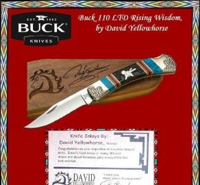 美国巴克BUCK110 印第安人手工定制碧玉.镍银雕花限量版折刀