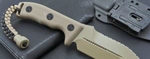 美国微技术MICROTECH Crosshair 101-2GR 十字军绿色双刃半齿战术直刀