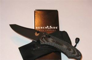 美国蝴蝶BENCHMADE  950BK黑色全刃蝶纹G-10柄折刀