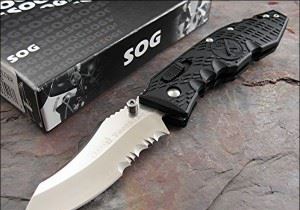 美国哨格 SOG  TK-02 TOOTHLOCK FOLDER VG-10三美钢银色半齿折刀