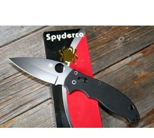 Spyderco 美国蜘蛛C101GPBBK2 全刃黑色折刀