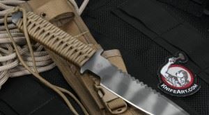 Strider美国挺进者 MTL SS Coyote Tan Cord Wrap Tactical Fixed 虎斑绿色伞绳柄直刀