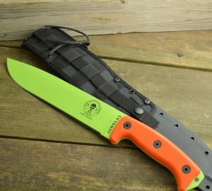 美国ESEE Junglas, Orange G10, Venom Green Blade著名丛林生存刀