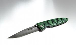 MCUSTA日本传世家徽MC-11D大马士革钢 VG10绿柄折刀